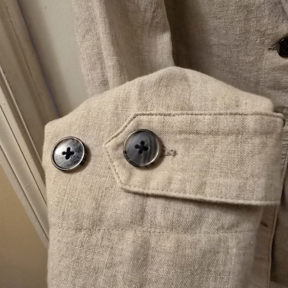 Garnet Hill Casual Linen Women's Jacket - Cream EUC Size XS - Picture 5 of 8